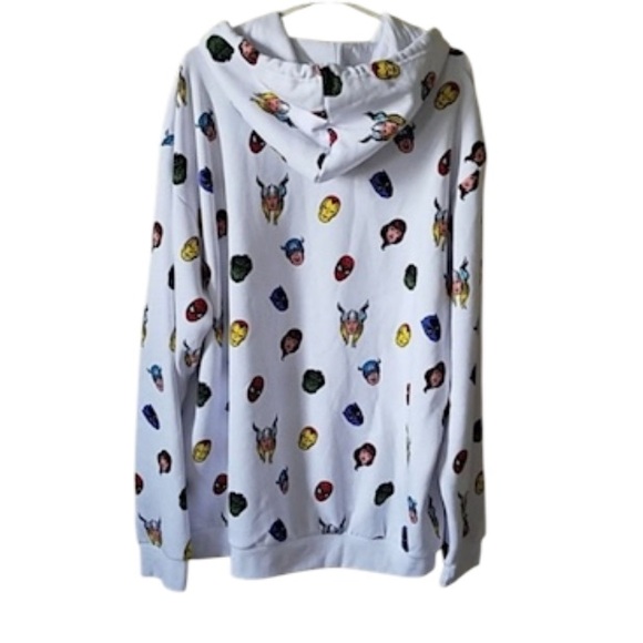 Marvel Avengers Heads All Over Print Comics Superheroes Hoodie Mens Medium - Picture 3 of 7